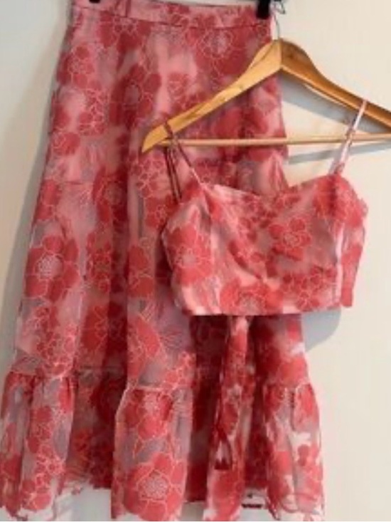 Lulus Dresses & Skirts - Lulu's Mauve Pink Burnout Floral Two-Piece Dress Set